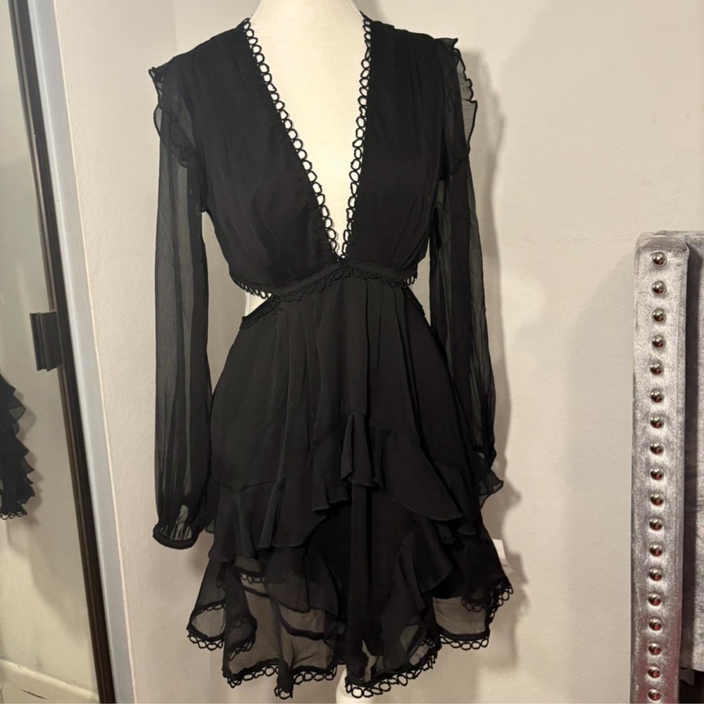 Elegant Black Ruffled Dress